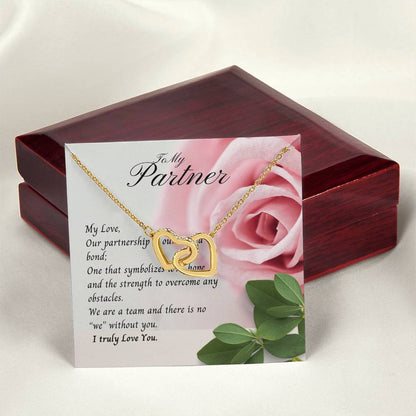To My Partner Necklace Interlock Heart Promise Gift Birthday Gift Christmas Gift Interlocking Hearts Necklace