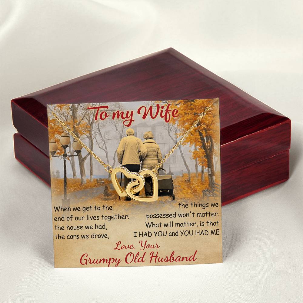 Our Lives Together - Great Gift For Wife Interlocking Hearts Necklace