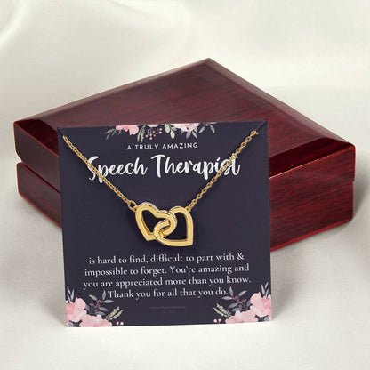 Speech Therapist Gift Amazing Speech Therapist Gift Necklace Language Pathologist Gift For Speech Pathologist Interlocking Hearts Necklace