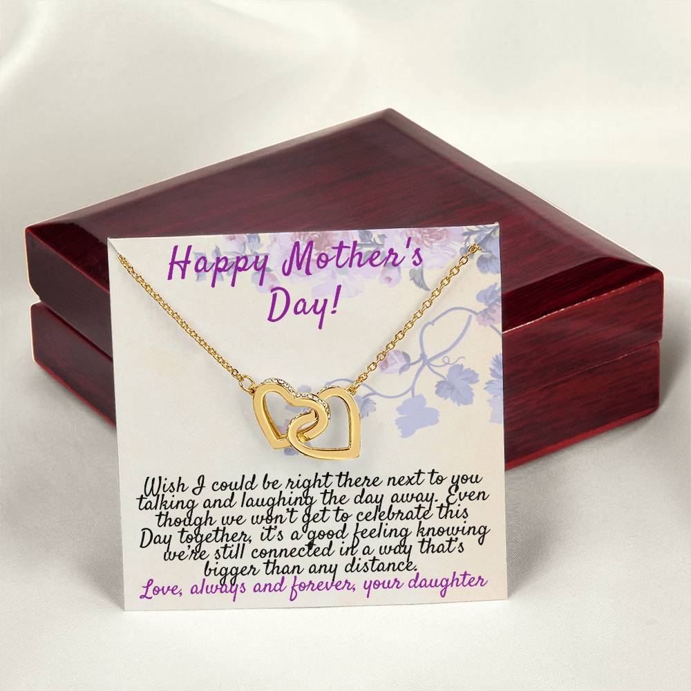 Two Hearts Of Mother And Daughter Interlocking Hearts Necklace