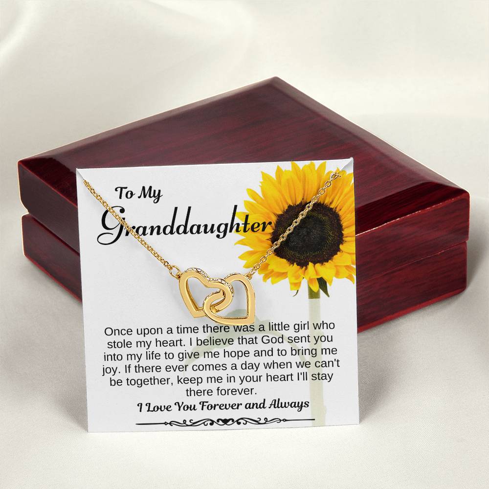 To My Granddaughter Interlocking Heart Necklace Interlocking Hearts Necklace