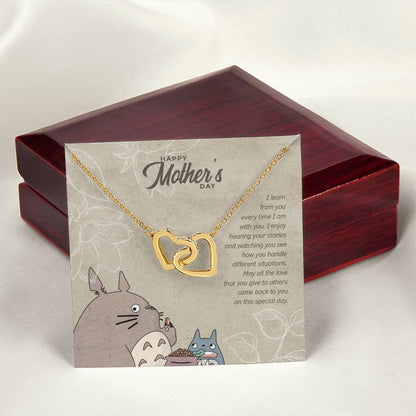 Special Edition I Learn From You Every Time I Am With You - Happy Mothers Day Interlocking Hearts Necklace