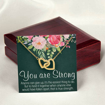 Inspirational Interlocking Hearts Necklace Gift Necklace Motivational Gift Encouragement Gift Empowering Cancer Illness Jewelry