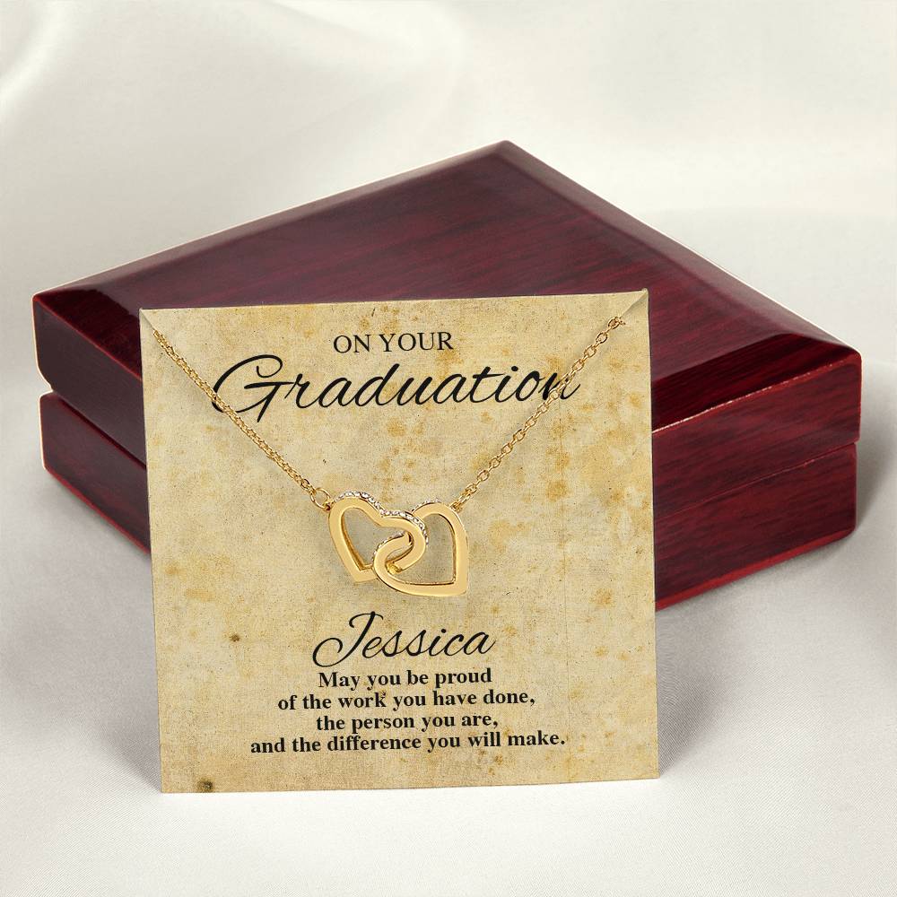 On Your Graduation Necklace Interlocking Hearts Necklace