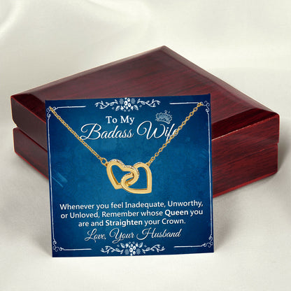 Interlock Heart Necklace For Wife With Message Card Interlocking Hearts Necklace