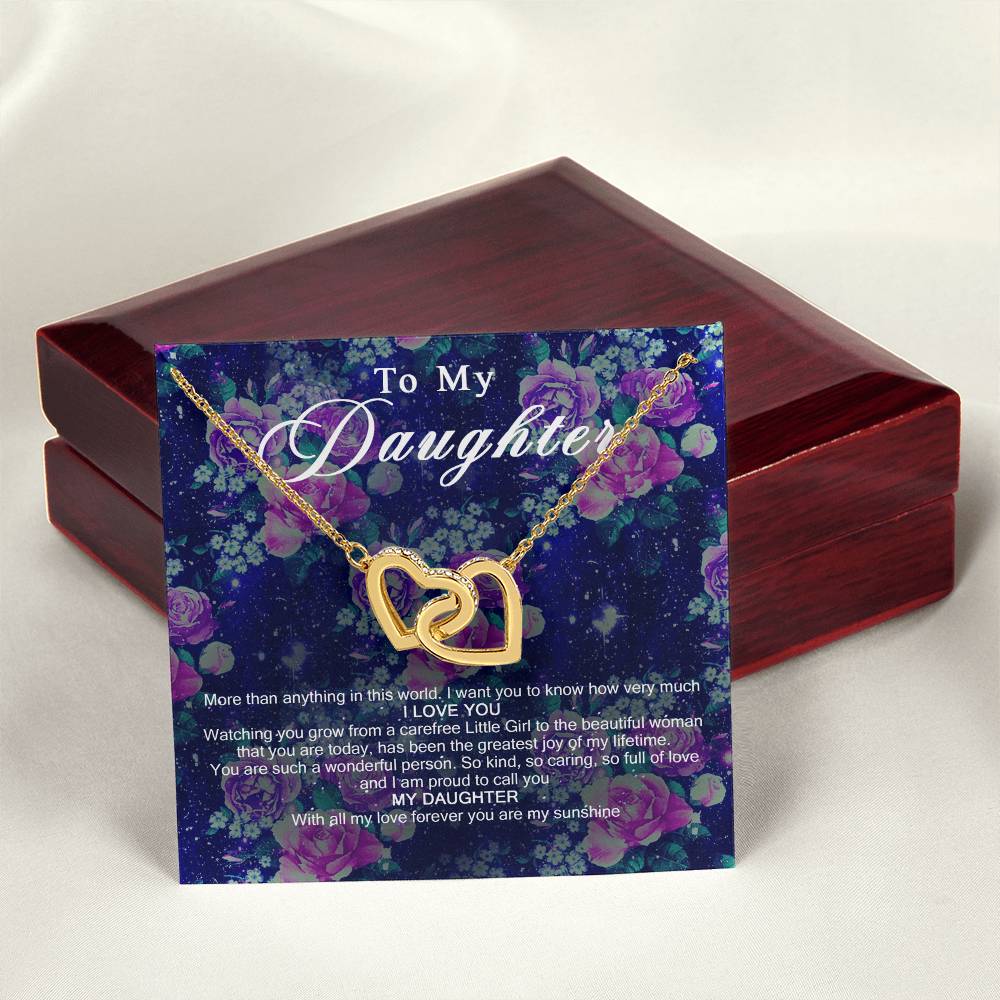 To My Daughter Interlocking Hearts Necklace