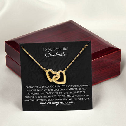 I Choose You For Life - Interlocked Hearts Necklace Interlocking Hearts Necklace
