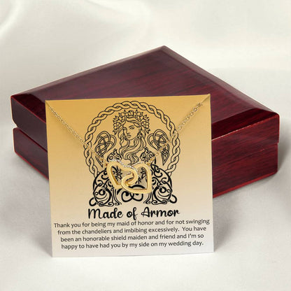 Maid Of Honor Gift Linked Hearts Viking Parody Interlocking Hearts Necklace