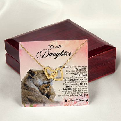 To My Daughter Interlocking Hearts Necklace