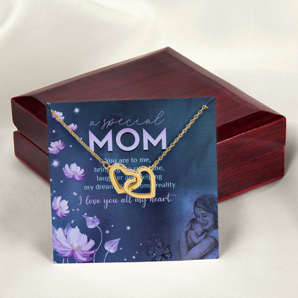 A Special Mom - I Love You Always My Heart - Necklace Interlocking Hearts Necklace