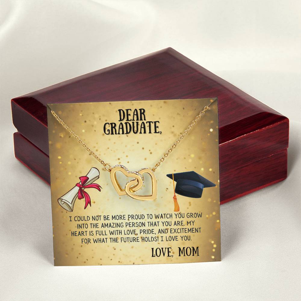 My Dear Graduate Interlocking Hearts Necklace
