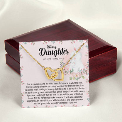 Pregnancy Gift For Daughter Baby Shower Gift Mom To Be Gift Expecting Mom Gift Pregnant Daughter Gift From Mom First Time Mother To Be Interlocking Hearts Necklace