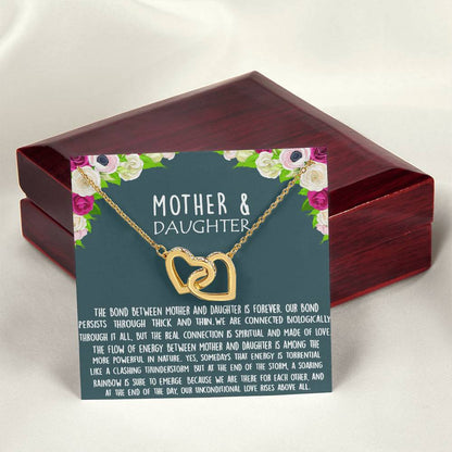 Bond Between Mother & Daughter Two Hearts Necklace Interlocking Hearts Necklace
