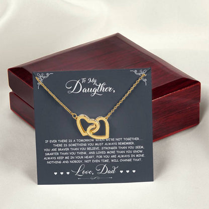 If Ever There Is A Tomorrow - Love Dad - Double Hearts Interlocking Hearts Necklace