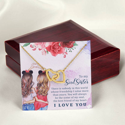 My Soul Sister - I Love You Interlocking Hearts Necklace