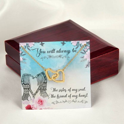 Gift For Sister - The Sister Of My Soul Necklace Interlocking Hearts Necklace