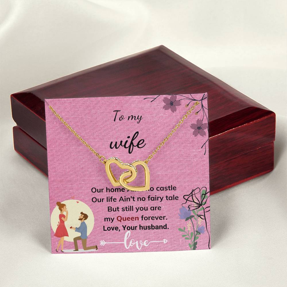 Gift To My Wife Interlocking Hearts Necklace