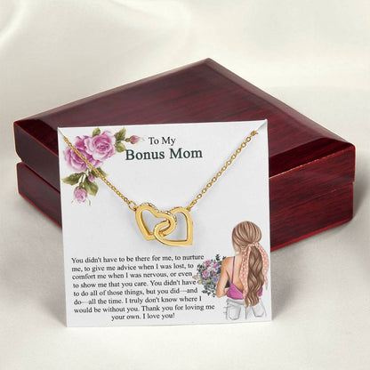 Step Mom Gift Bonus Mom Necklace Present For Stepmom For Mother'S Day Christmas Birthday Double Circles Mother - Necklace Interlocking Hearts Necklace