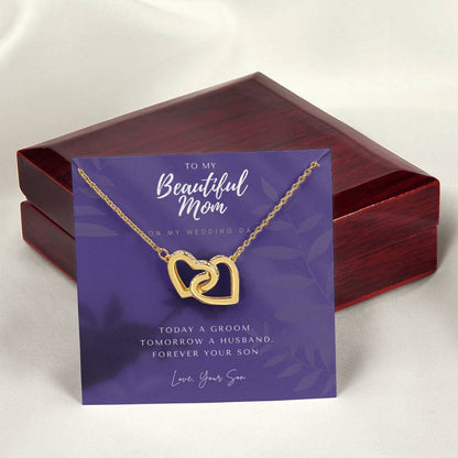 Mother Of The Groom Gift From Son Mom Wedding Gift From Son Wedding Gift From Groom To Mom Necklace Gift For Mom Wedding Gift From Son Interlocking Hearts Necklace