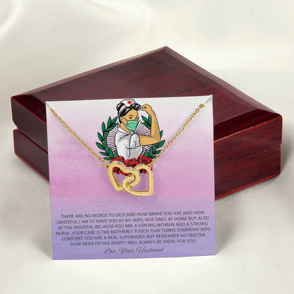 To My Beautiful Nurse Interlocking Hearts Necklace