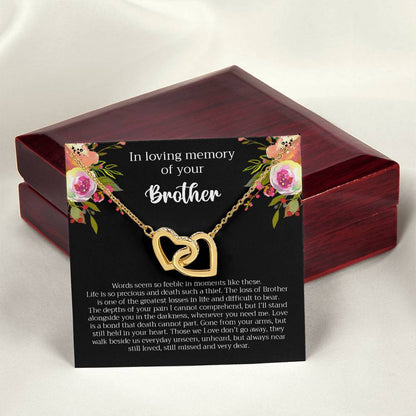 Loving Memory Brother Interlocking Hearts Necklace