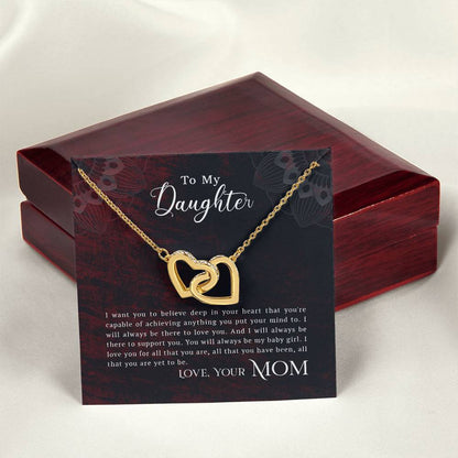 Collection Daughter - You Are Capable Of Achieving Anything Interlocking Hearts Necklace