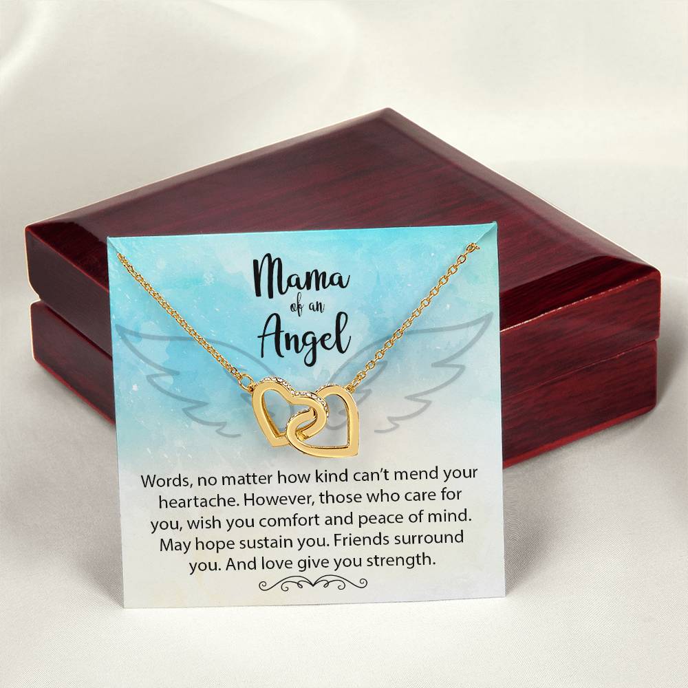 Mama Of An Angel Miscarriage Gift Pregnancy Loss Gift Interlocking Hearts Necklace