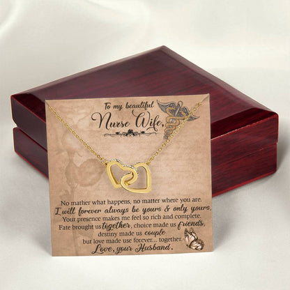Nurse Wife Interlocking Hearts Necklace