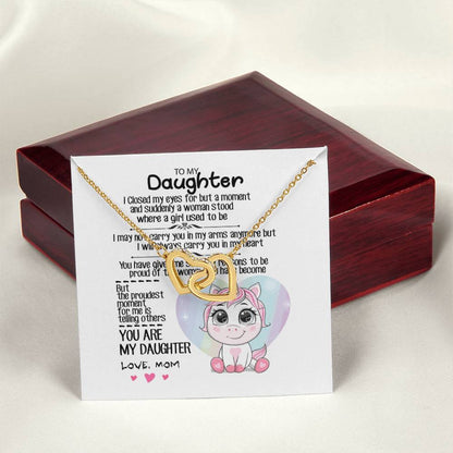 To My Daughter Interlocking Hearts Necklace