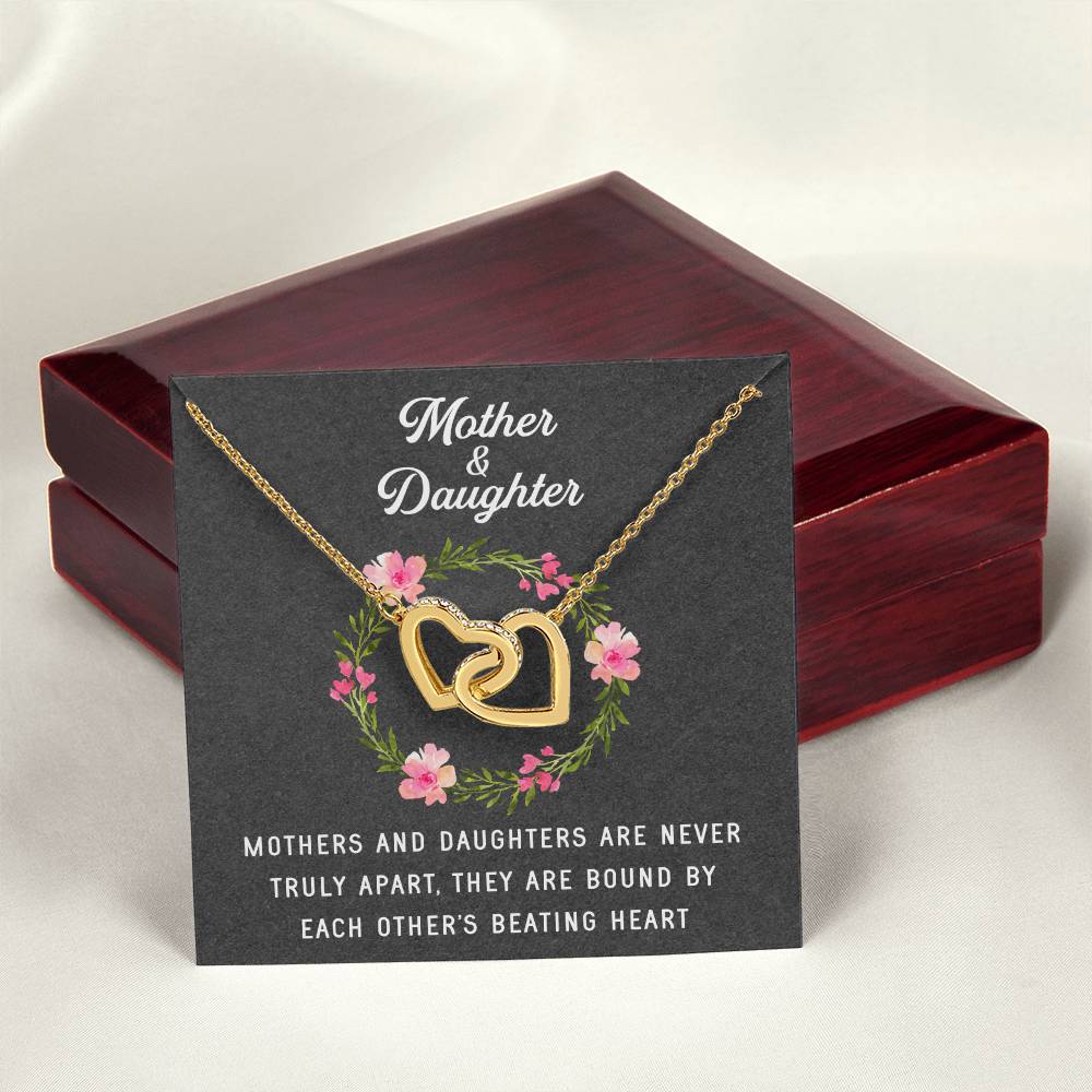 Linked Hearts Necklace For Mother Daughter Gift Minimalist Jewelry Gift For Daughter Mothers Day Sentimental Jewelry Gift For Mom Interlocking Hearts Necklace