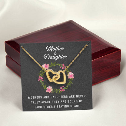 Linked Hearts Necklace For Mother Daughter Gift Minimalist Jewelry Gift For Daughter Mothers Day Sentimental Jewelry Gift For Mom Interlocking Hearts Necklace