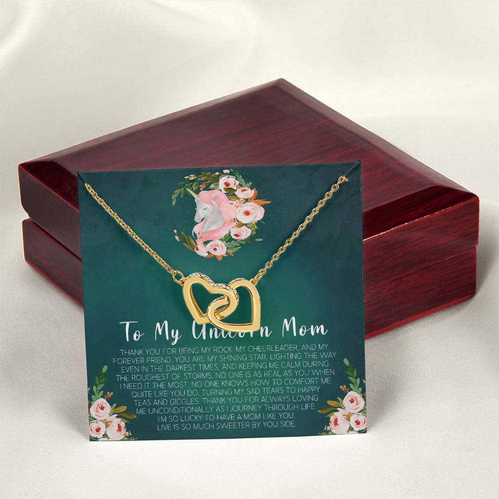Mom Gift Mother'S Day Gift Mother'S Day Earrings Mother Daughter Gifts 2 Interlocking Interlocking Hearts Necklace