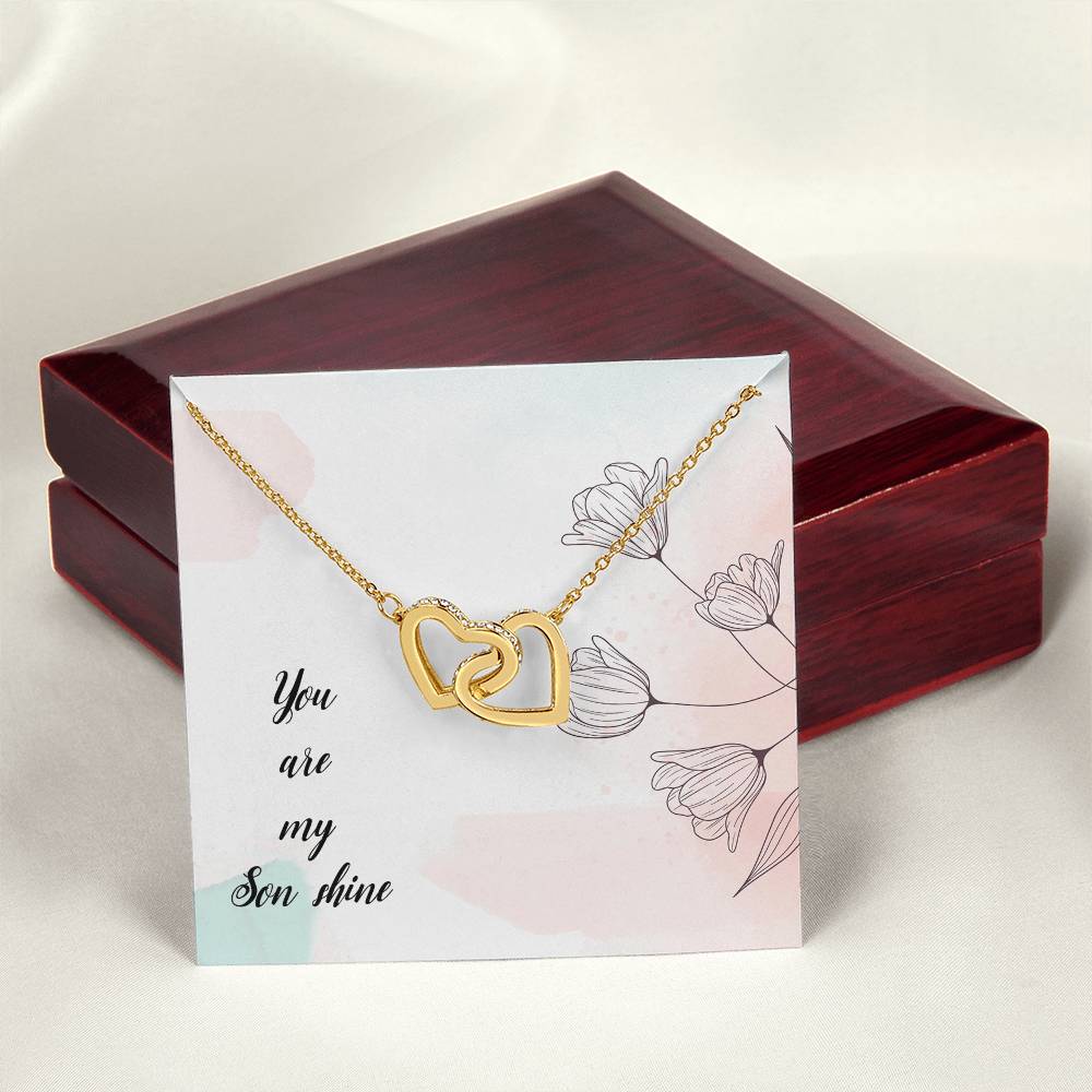 You Are My Son Shine - Interlocking Heart Necklace Interlocking Hearts Necklace