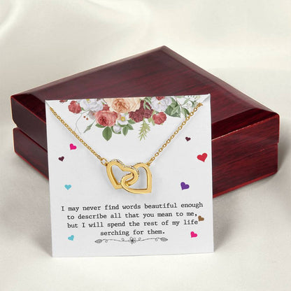 To My Wife Necklace - Anniversary Gift For Wife - Gift For Wife Interlocking Hearts Necklace