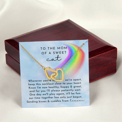 Cat Memorial Interlocking Hearts Necklace Day Rainbow Remembrance