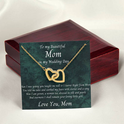 Mom Wedding Gift Bride To Mom Gift Daughter To Mother Wedding Gift Interlocking Hearts Necklace