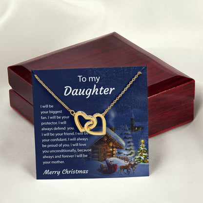 To My Daughter - Around My Heart - Necklace Interlocking Hearts Necklace