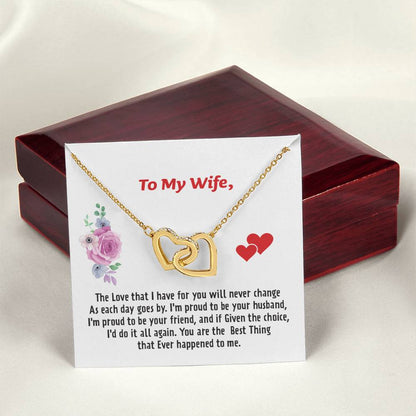 Gift For Wife - Interlocking Heart Necklace Interlocking Hearts Necklace