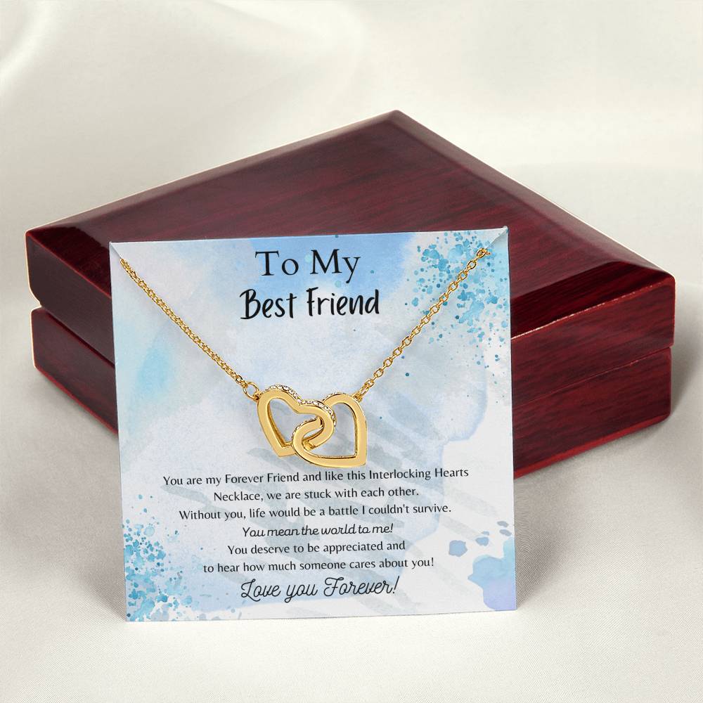 To My Best Friend Interlocking Hearts Necklace