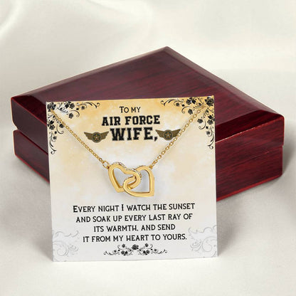To My Air Force Wife Necklace Interlocking Hearts Necklace