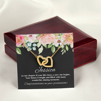 On Your Graduation Necklace Interlocking Hearts Necklace