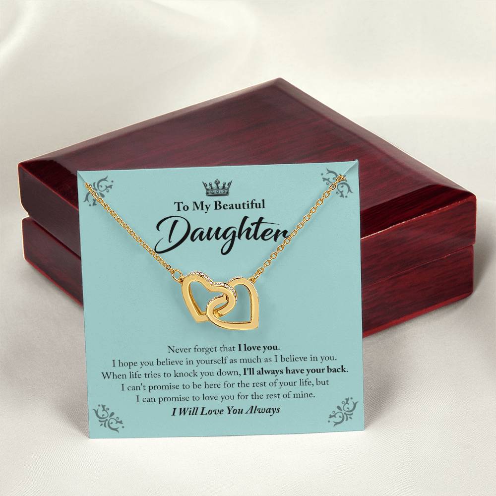 My Beautiful Daughter - I'Ll Always Have Your Back Interlocking Hearts Necklace