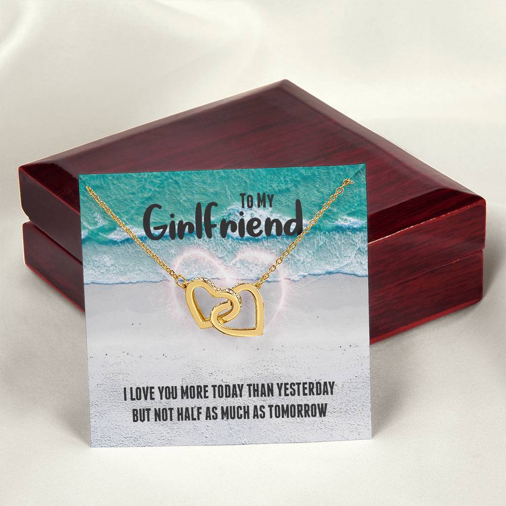 Interlocking Hearts Necklace For Girlfriend - I Love You