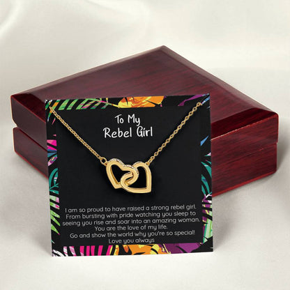 My Rebel Girl Necklace Hearts Locked Interlocking Hearts Necklace