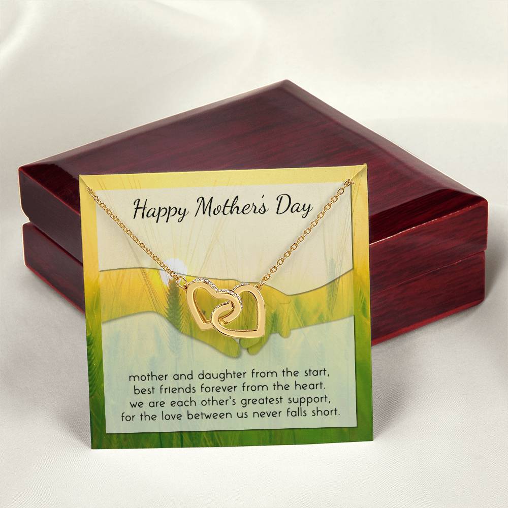To My Mother - Interlocked Heart Mother Daughter Necklace - Gift For Mom From Daughter - Best Mother'S Day Present Birthday Gift Interlocking Hearts Necklace