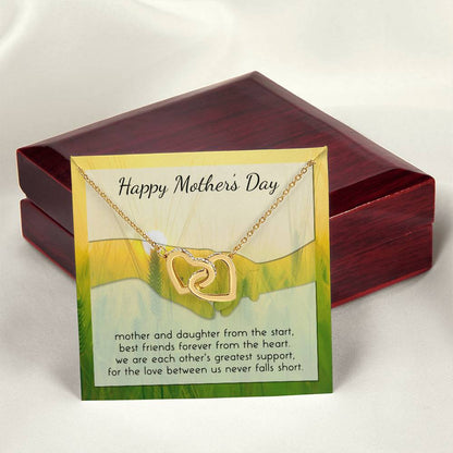 To My Mother - Interlocked Heart Mother Daughter Necklace - Gift For Mom From Daughter - Best Mother'S Day Present Birthday Gift Interlocking Hearts Necklace