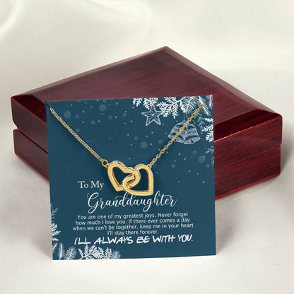 To My Granddaughter - I'Ll Always Be With You - Interlocking Hearts Necklace