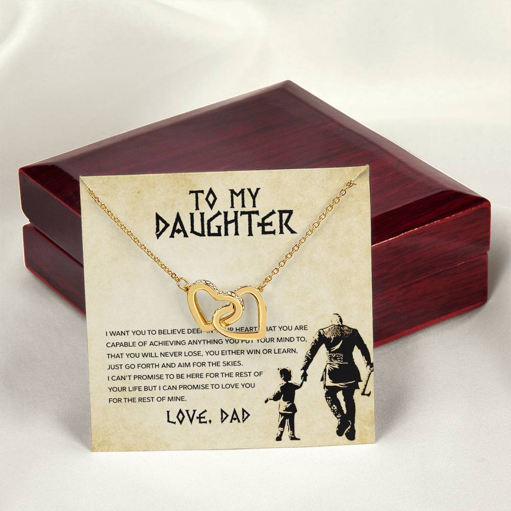 Go Forth And Aim For The Skies Interlocking Hearts Necklace