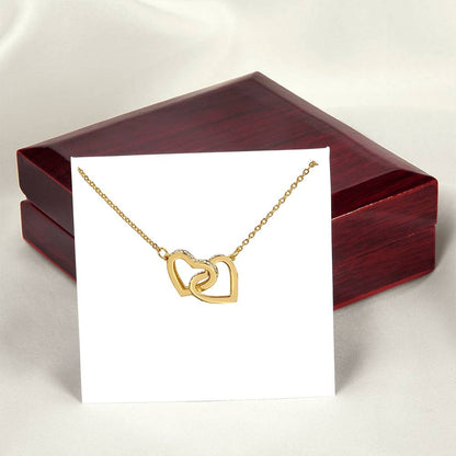 To My Girlfriend Necklace Halloween Gift Interlocking Hearts Necklace