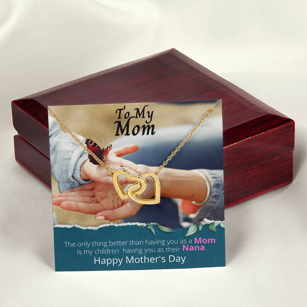 To My Mom Happy Mothers Day Interlocking Hearts Interlocking Hearts Necklace